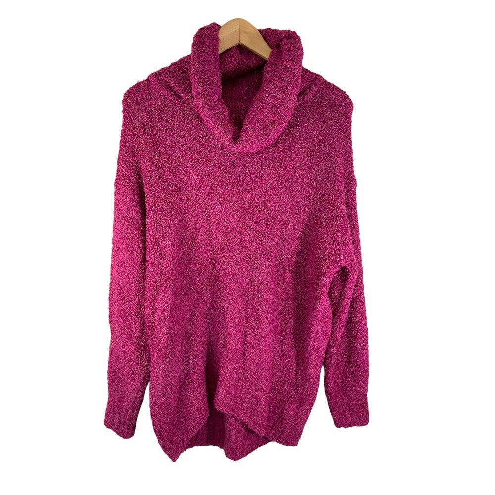 GAP Women's Merino Wool Blend Cowl Neck Sweater Hot Pink XS Coquette Cozy Core